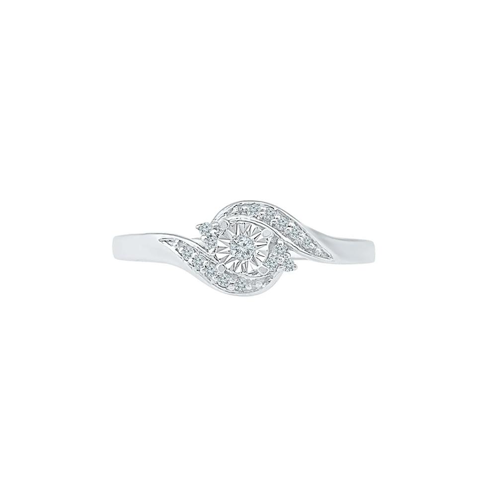 1/10 ct. tw. Diamond Bypass Promise Ring in Sterling Silver – Image 1 of 3