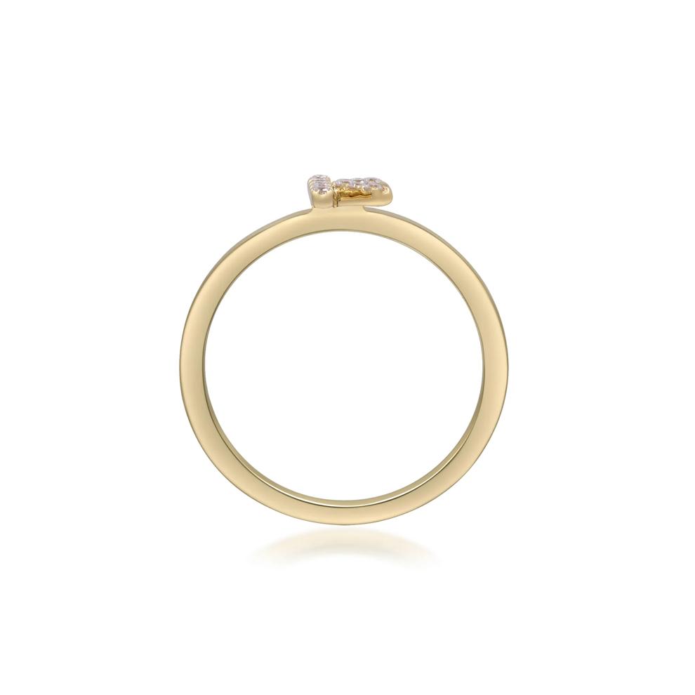 Diamond Accent "K" Initial Ring in 10K Yellow Gold – Image 2 of 5