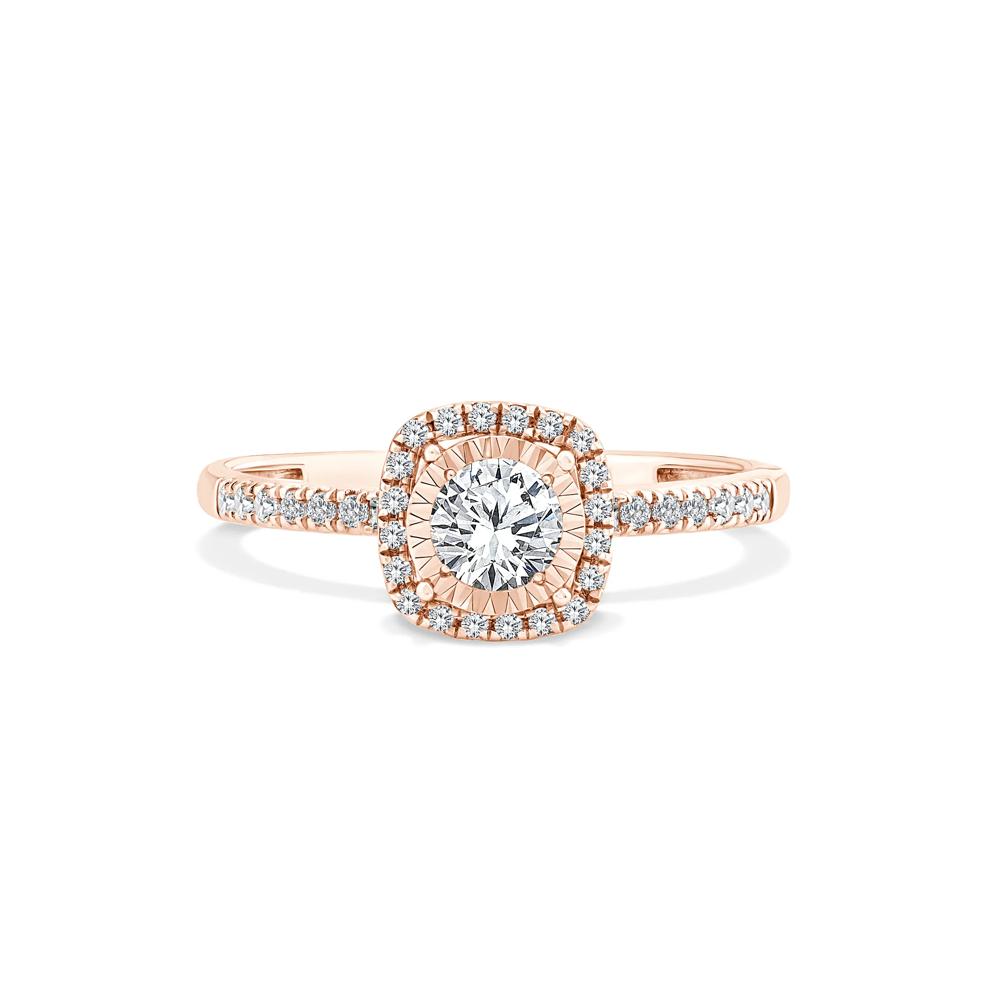 Lab Grown Diamond Round Center Promise Ring  in 10K Rose Gold (1/2 ct. tw.) – Image 1 of 4