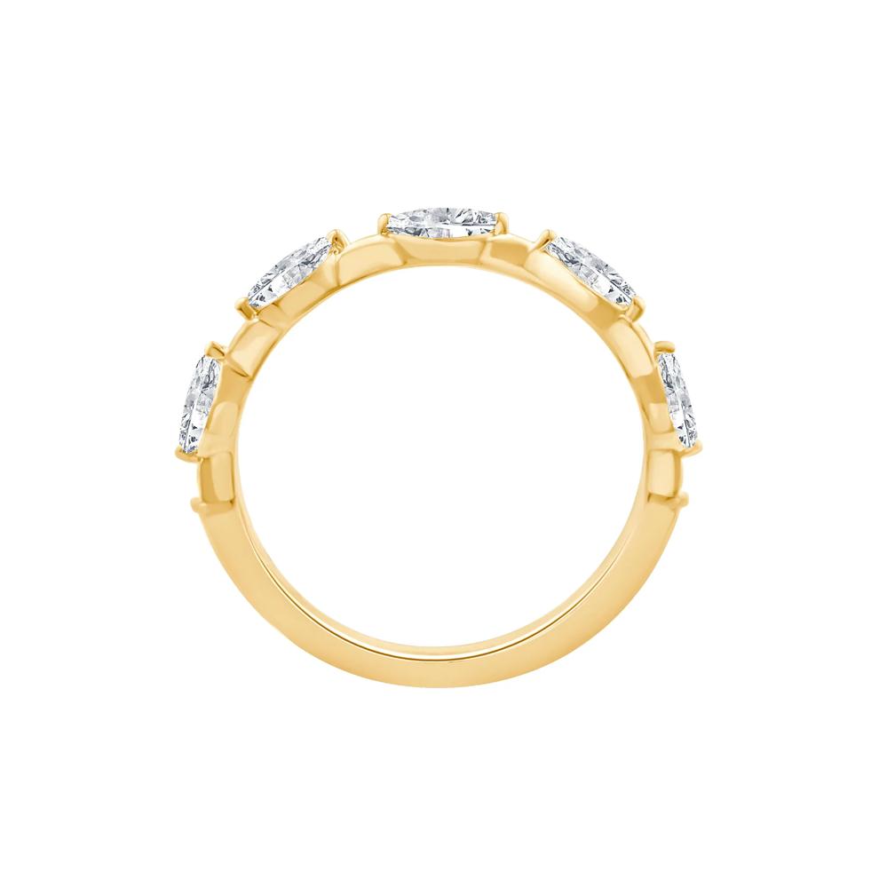 Lab Grown Diamond Marquise Stack Ring in 10K Yellow Gold (1/2 ct. tw.) – Image 2 of 3