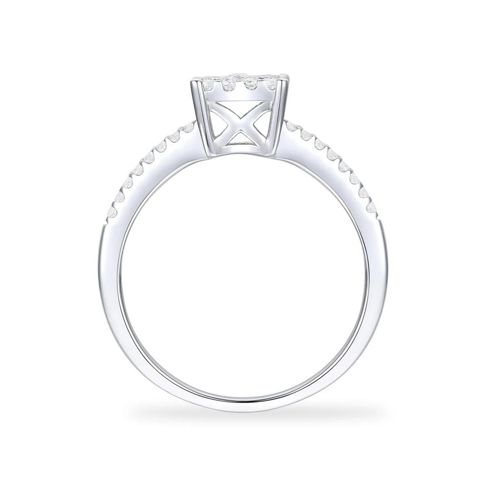 Diamond Princess-Cut Illusion Center Promise Ring in Sterling Silver (1/4 ct. tw.) – Image 2 of 4