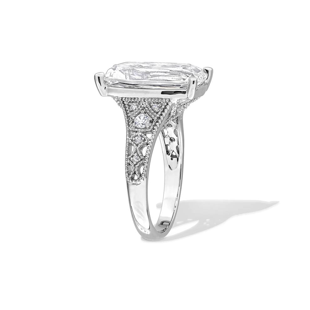 Lab-Created White Sapphire Cocktail Ring in Sterling Silver – Image 3 of 4
