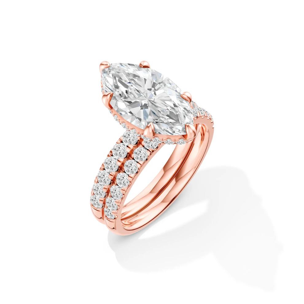Lab Grown Diamond Marquise Center Bridal Set in 14K Rose Gold (5 ct. tw.) – Image 2 of 6