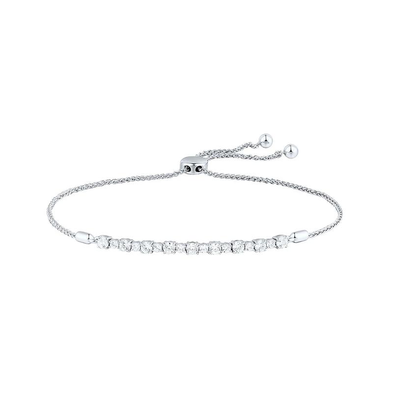 1 ct. tw. Lab Grown Diamond Bolo Bracelet in 14K White Gold – Image 1 of 1