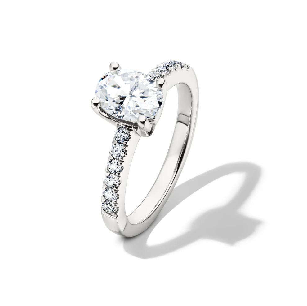 Lab-Created Moissanite Oval Ring in 10K White Gold (1 4/5 ct. dew) – Image 4 of 4
