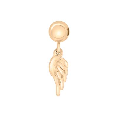 Angel Wing Bead Charm in Vermeil