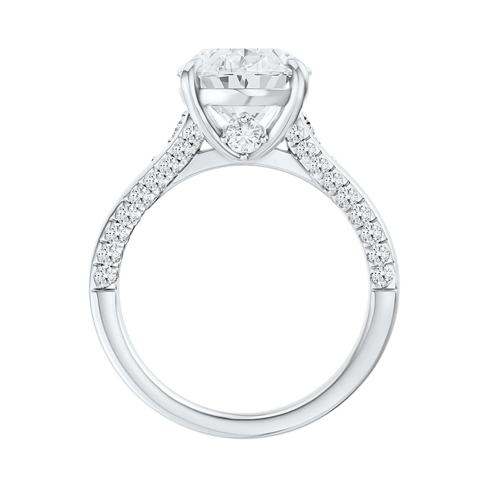 Lab Grown Diamond Oval Center Engagement Ring in 14K White Gold (4 1/2 ct. tw.) – Image 2 of 3