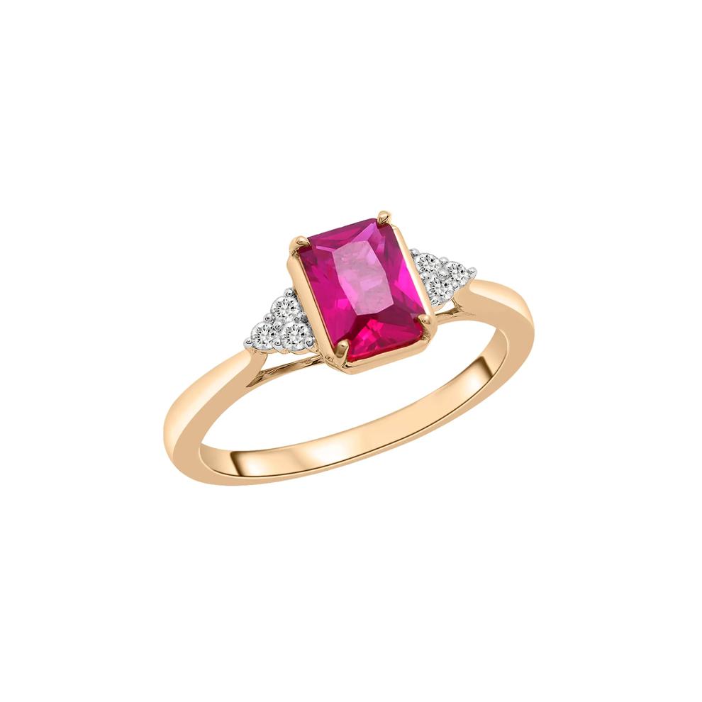 Lab-Created Ruby and Lab- Created White Sapphire Ring in Vermeil – Image 5 of 7
