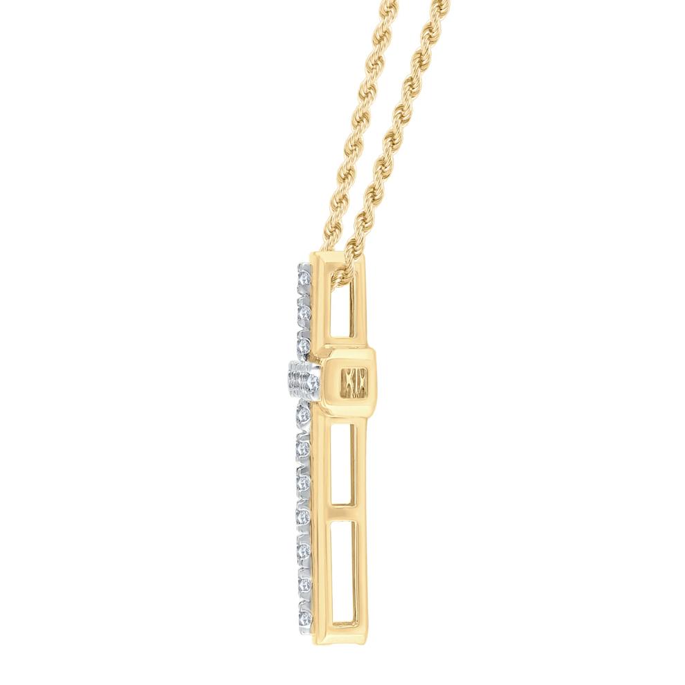Lab Grown Diamond Cross Pendant in 10K Yellow Gold (1 ct. tw.) – Image 2 of 2