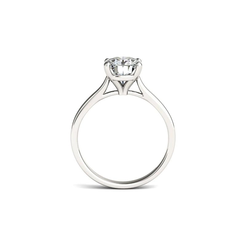 Oval Moissanite Solitaire Ring in 14K White Gold &#40;2 ct. dew&#41; – Image 2 of 3