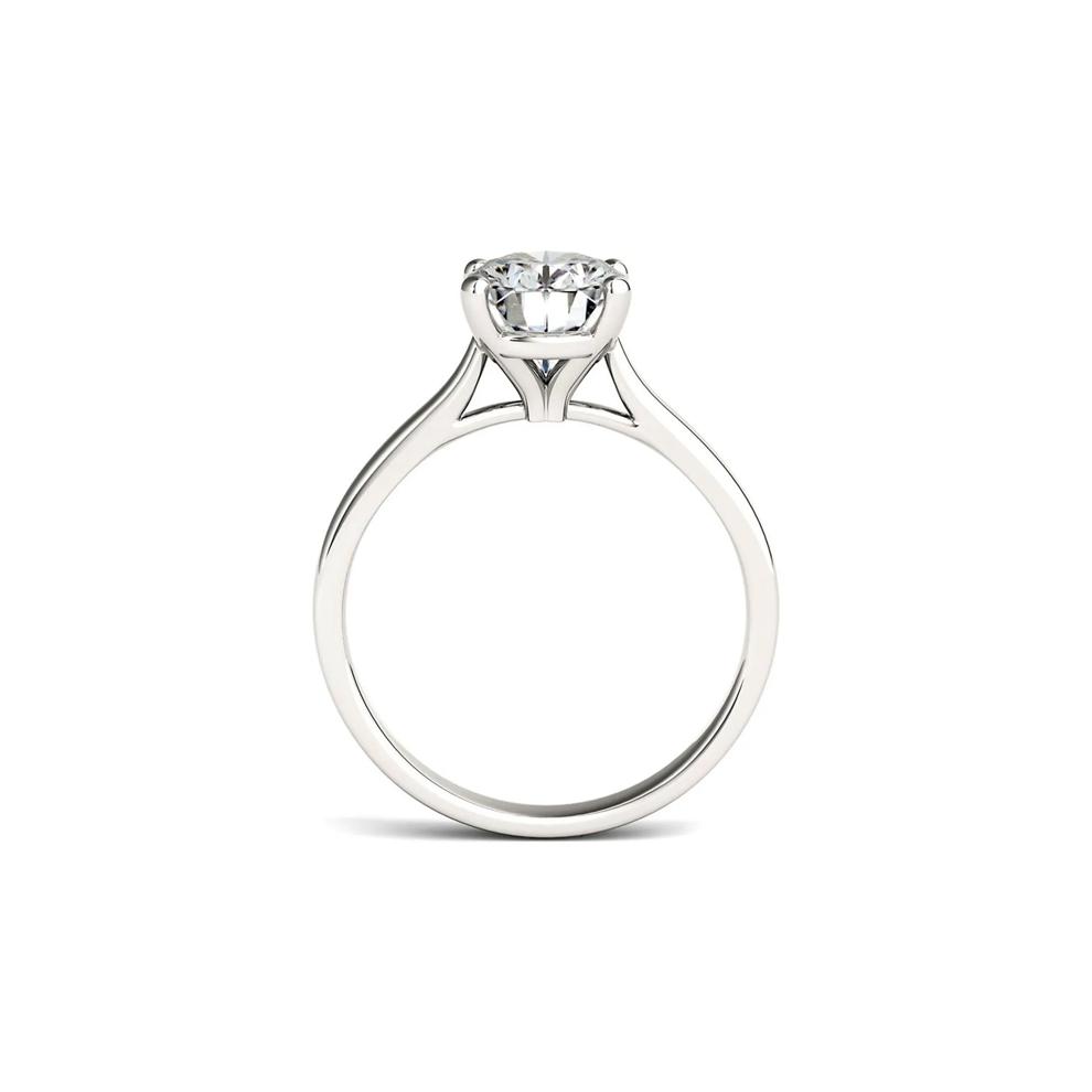 Oval Moissanite Solitaire Ring in 14K White Gold (2 ct. dew) – Image 2 of 3