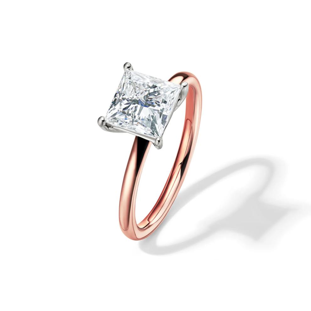 Lab Grown Diamond Princess-Cut Solitaire Engagement Ring in 14K Rose Gold (2 ct. tw.) – Image 4 of 4