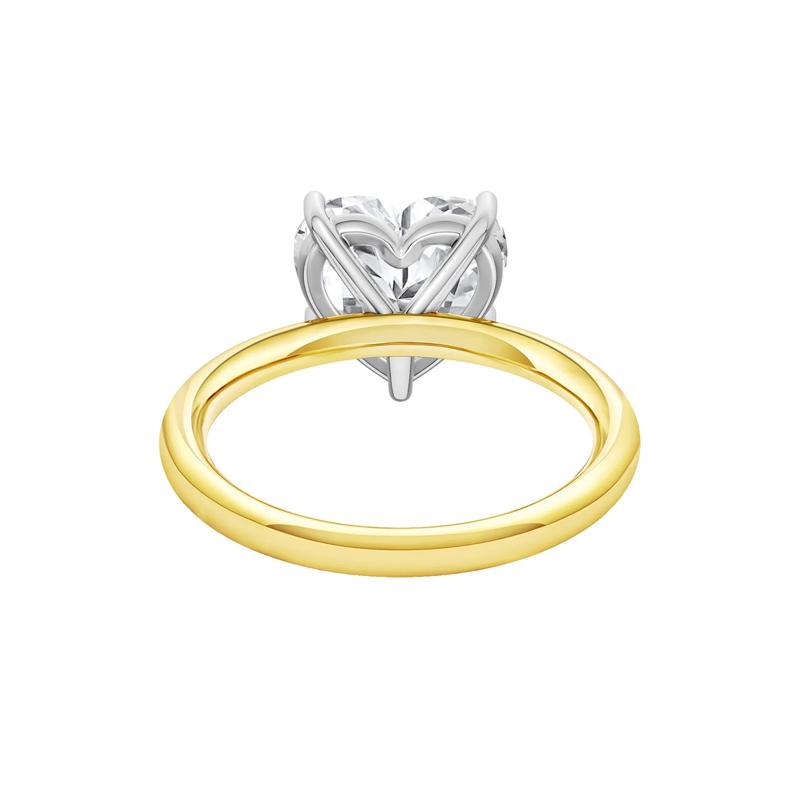 Lab Grown Diamond Heart-Shaped Solitaire Ring in 14K Yellow &amp; White Gold &#40;3 ct.&#41; – Image 4 of 4
