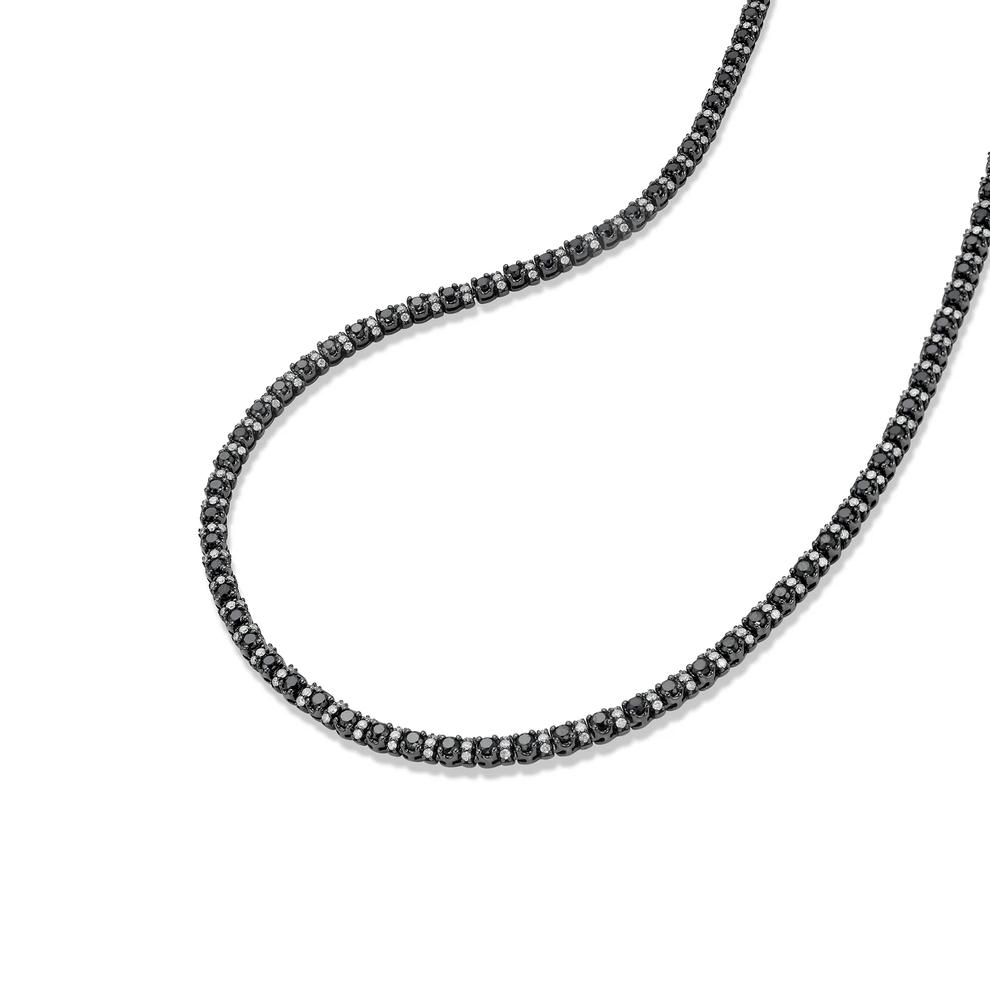 Men's Black &amp; White Diamond Eternity Necklace in Sterling Silver (8 ct. tw.) – Image 3 of 4