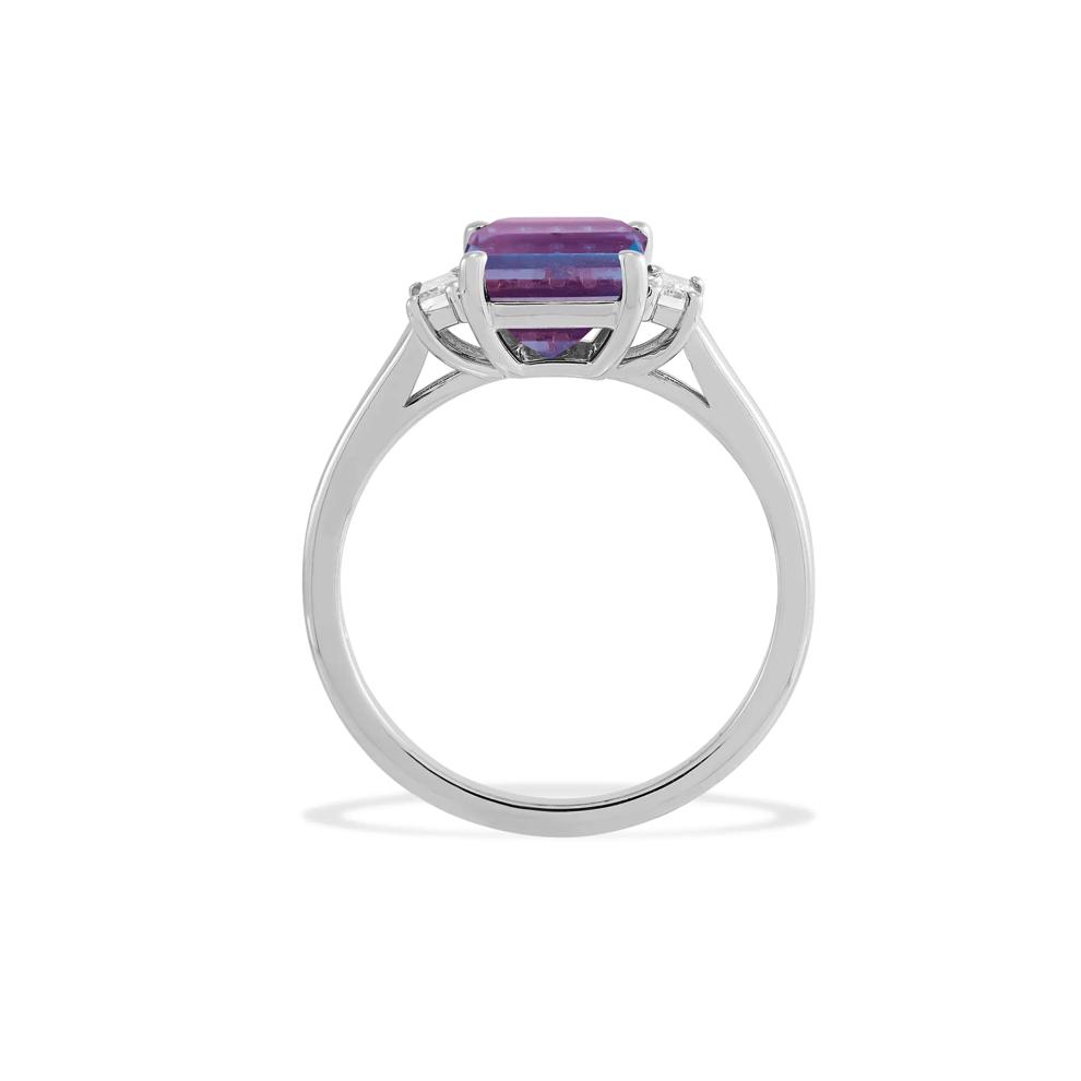 Lab-Created White Sapphire &amp; Lab-Created Alexandrite Ring in Sterling Silver – Image 2 of 4