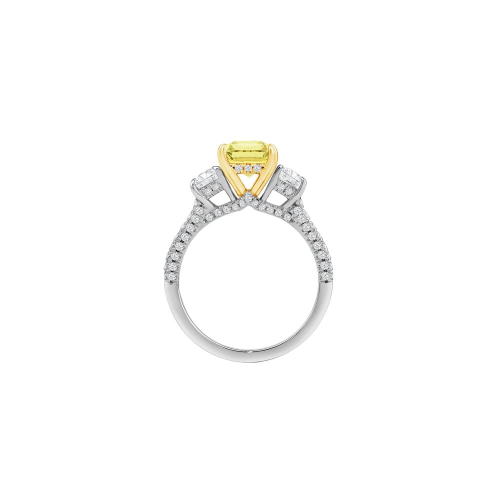 Wren Lab Grown Yellow Diamond Engagement Ring in Platinum &amp; 18K Yellow Gold (4 ct. tw.) – Image 2 of 4