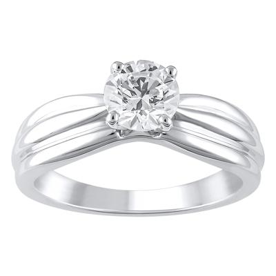 Pinched Semi-Mount Engagement Ring in 14K Gold (Setting Only)