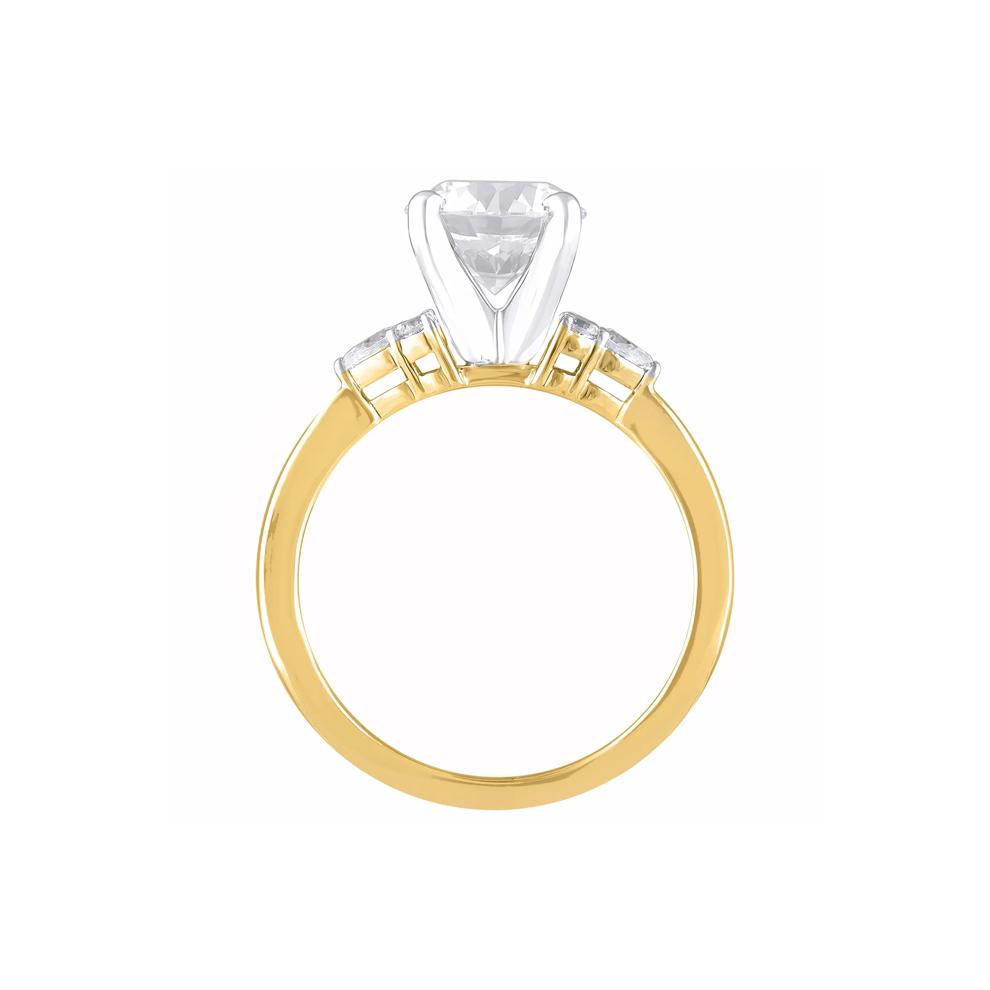1/4 ct. tw. Diamond Semi-Mount Engagement Ring in 14k Yellow and White Gold (Setting Only) – Image 2 of 5