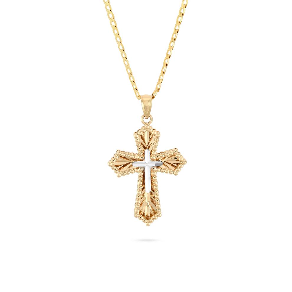 Cross Pendant Necklace in 10K Yellow Gold – Image 1 of 4