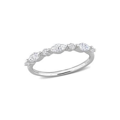 Marquise Moissanite Stacking Ring in Sterling Silver (1/2 ct. dew)