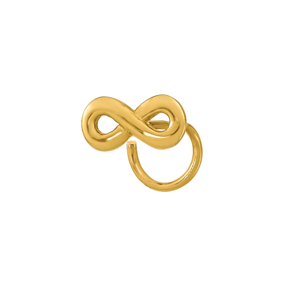 Polished Infinity Nose Ring in 14K Yellow Gold, 22 Gauge – Image 1 of 3