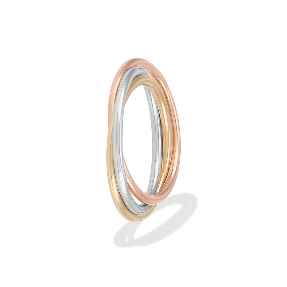 Rolling Ring in 14K Yellow, White &amp; Rose Golds – Image 4 of 4