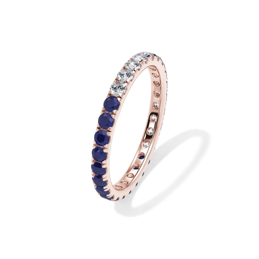 Lab Grown Diamond and Lab-Created Blue Sapphire Eternity Band in 14K Rose Gold (1/2 ct. tw.) – Image 4 of 4