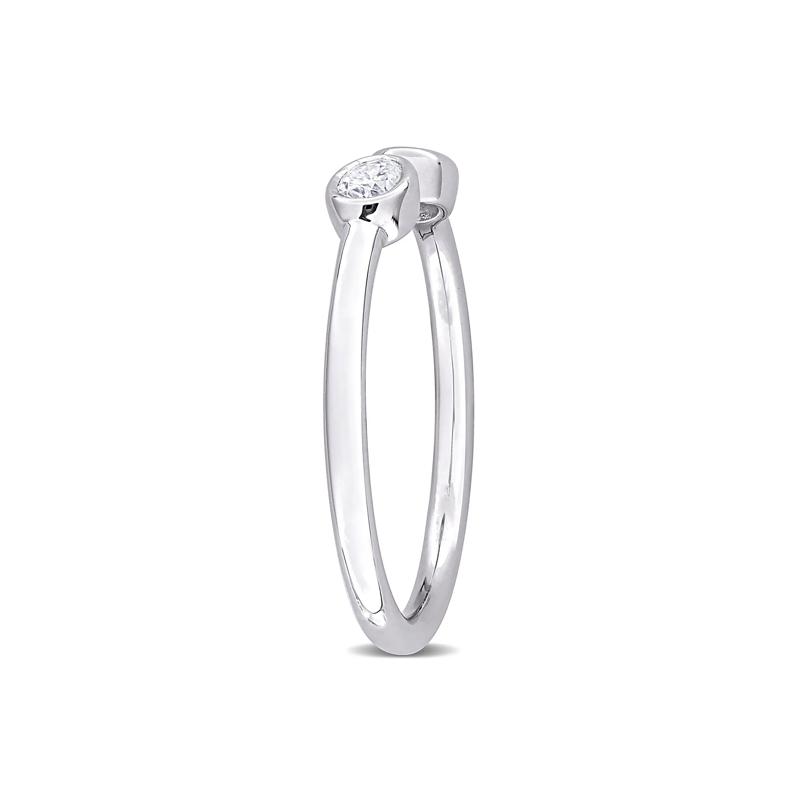 Lab-Created Moissanite Oval Bezel Open Band in Sterling Silver – Image 3 of 7