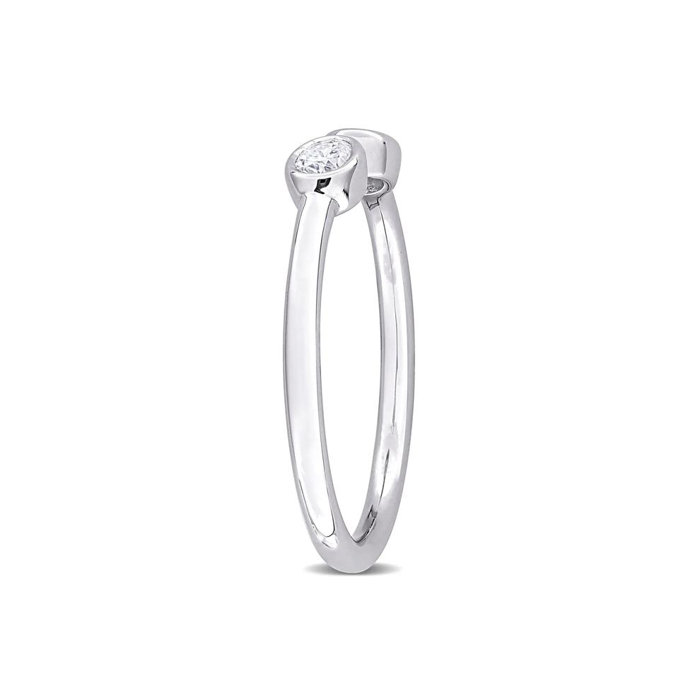 Lab-Created Moissanite Oval Bezel Open Band in Sterling Silver – Image 3 of 7