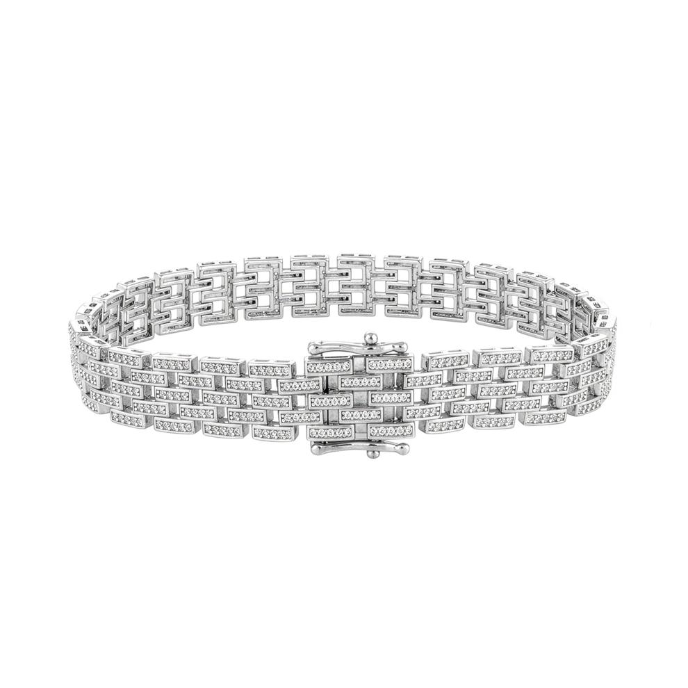Men's Diamond Engineer Link Bracelet in Sterling Silver, 8" (2 1/4 ct. tw.) – Image 2 of 2