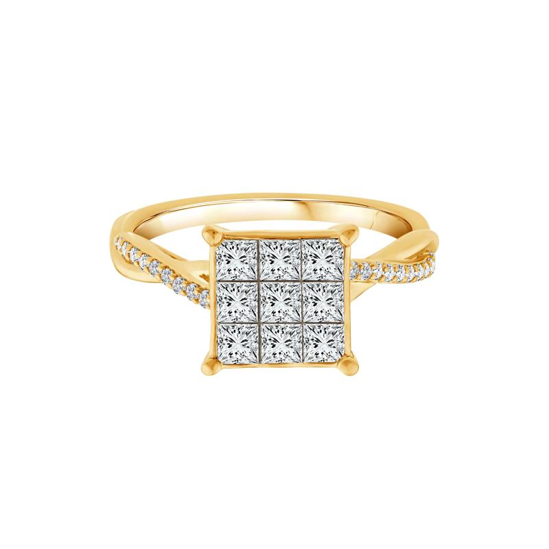 Diamond Composite Engagement Ring in 10K Yellow Gold &#40;1 ct. tw.&#41; – Image 1 of 3