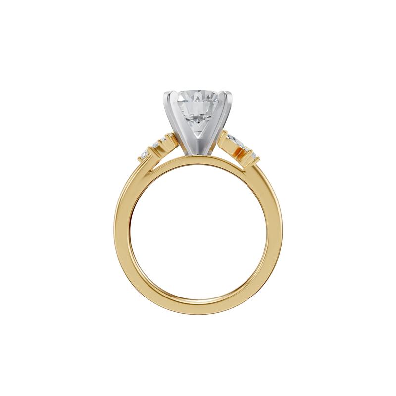 Lab Grown Diamond Semi-Mount Engagement Ring in 14K Yellow and White Gold &#40;1/4 ct. tw.&#41; &#40;Setting Only&#41; – Image 4 of 6