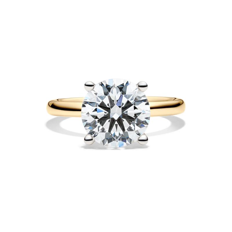 Lab Grown Diamond Solitaire Round Engagement Ring in 14k Yellow Gold &#40;4 ct.&#41; – Image 1 of 4