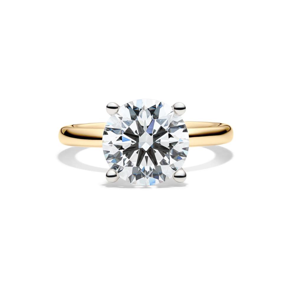 Lab Grown Diamond Solitaire Round Engagement Ring in 14k Yellow Gold (4 ct.) – Image 1 of 4