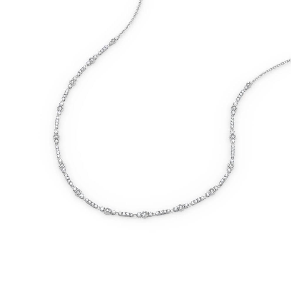 Lab Grown Diamond Round Diamond Necklace in 10K White Gold (3 ct. tw.) – Image 4 of 4