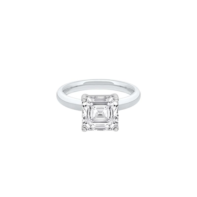 Lab Grown Diamond Asscher Cut Solitaire Ring in 14K White Gold &#40;3 ct. tw.&#41; – Image 1 of 4