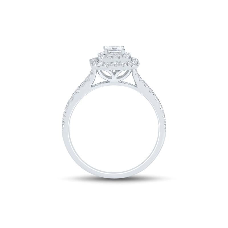 Princess-Cut Double Halo Engagement Ring in 14K White Gold &#40;3/4 ct. tw.&#41; – Image 2 of 3