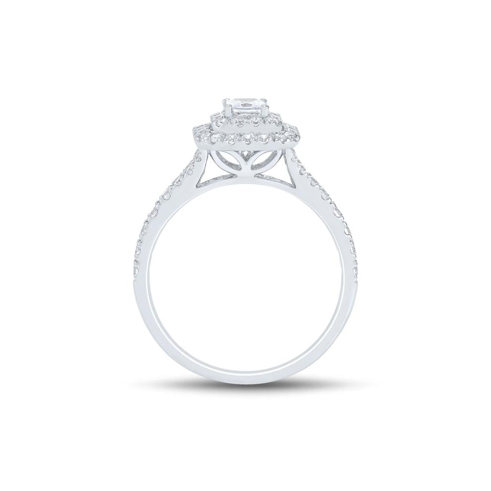 Princess-Cut Double Halo Engagement Ring in 14K White Gold (3/4 ct. tw.) – Image 2 of 3