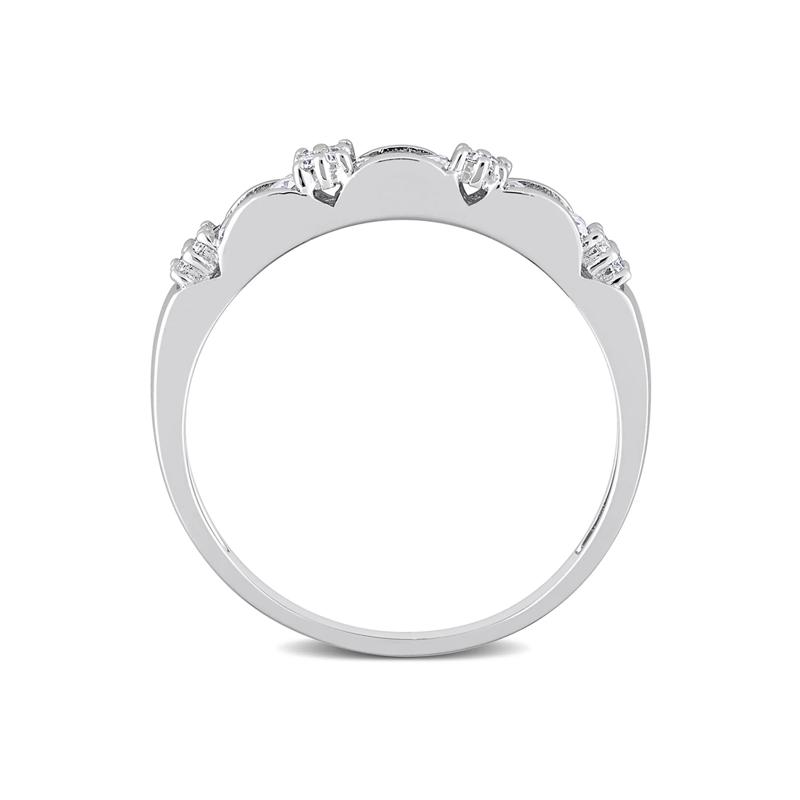 Three-Stone Moissanite Stacking Ring in Sterling Silver &#40;2/5 ct. dew&#41; – Image 2 of 5
