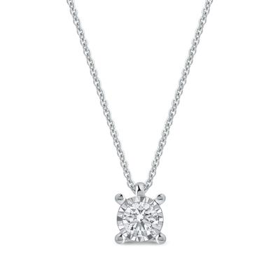 Lab Grown Diamond Illusion Solitaire Pendant in 10K White Gold (1/3 ct. tw.)