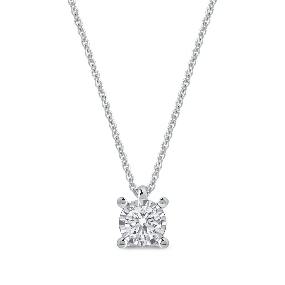 Lab Grown Diamond Illusion Solitaire Pendant in 10K White Gold (1/3 ct. tw.) – Image 1 of 4