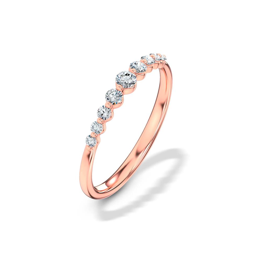 Lab Grown Diamond Graduated Single Prong Stack Band in 10K Rose Gold (1/5 ct. tw.) – Image 4 of 4
