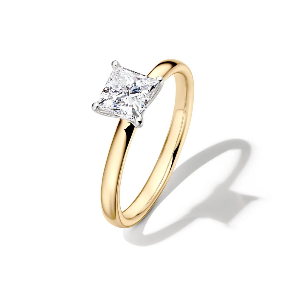 Diamond Princess Cut Solitaire Engagement Ring in 14K Yellow Gold (1 ct.) – Image 4 of 5