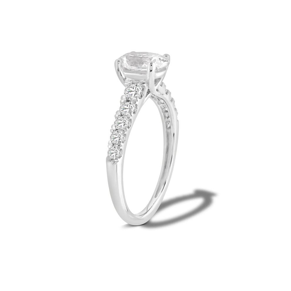 Lab Grown Diamond Oval Center Engagement Ring in 14K White Gold (1 1/2 ct. tw.) – Image 3 of 4