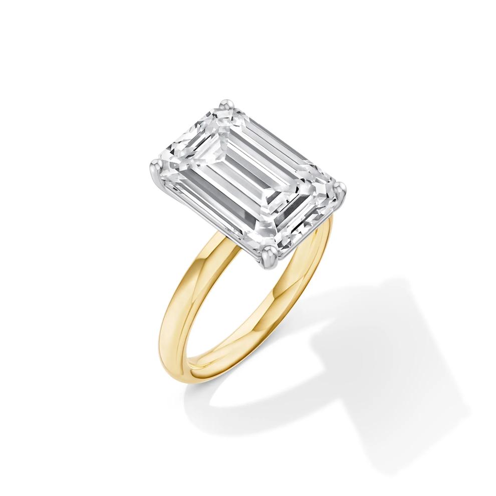 Lab Grown Diamond Emerald-Cut Solitaire Ring in 14K Yellow &amp; White Gold (7 ct.) – Image 2 of 4