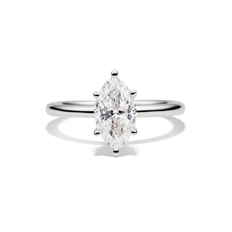 Lab Grown Diamond Solitaire Marquise Engagement Ring in Platinum &#40;1 1/2 ct.&#41; – Image 1 of 4