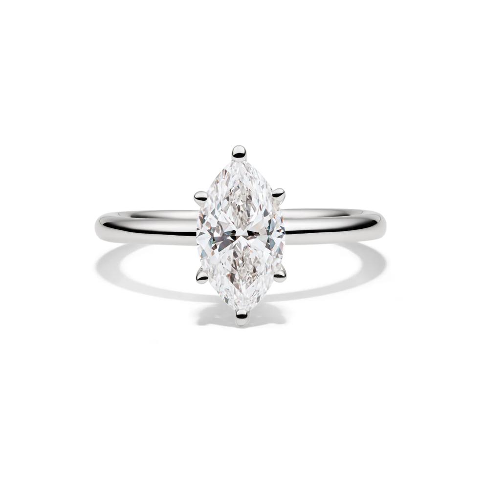 Lab Grown Diamond Solitaire Marquise Engagement Ring in Platinum (1 1/2 ct.) – Image 1 of 4