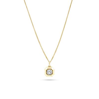 Lab Grown Diamond Round Pendant Necklace in 10K Yellow Gold (1 1/2 ct. tw.)