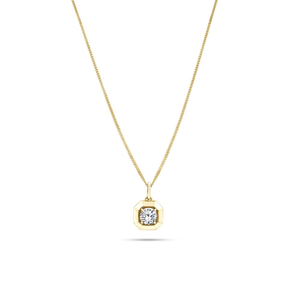 Lab Grown Diamond Round Pendant Necklace in 10K Yellow Gold (1 1/2 ct. tw.) – Image 1 of 4