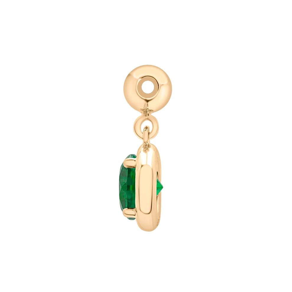 Lab-Created Emerald Birthstone Bead Charm in Vermeil – Image 2 of 3